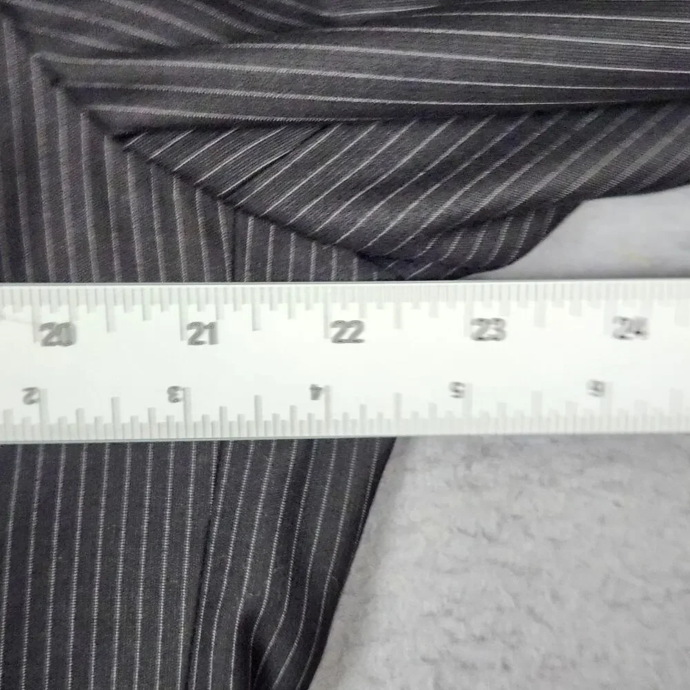 Billy London Suit Jacket Mens 42R Black Pinstripe Polyester Rayon 4 Button